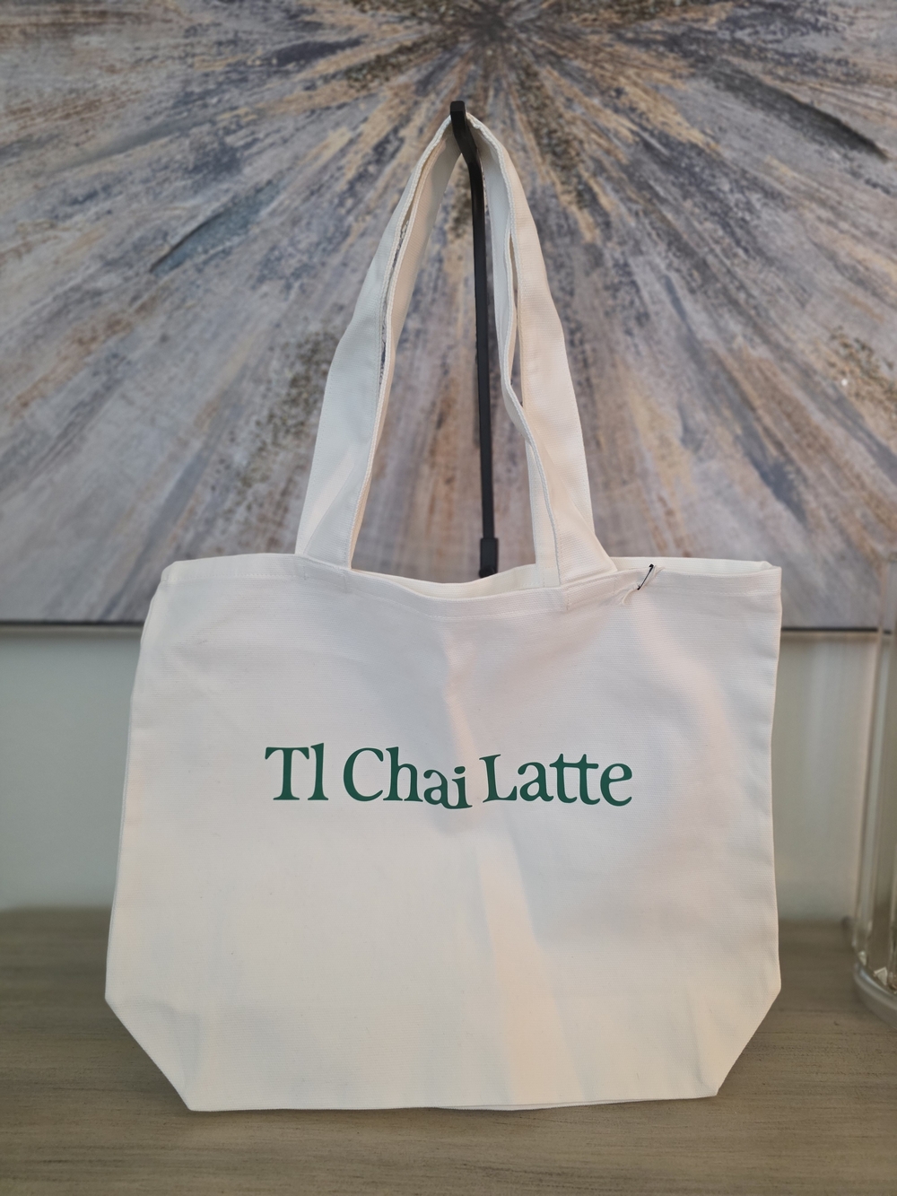 Starbucks Canvas Tote Bag in White TI CHAI LATTE NWT